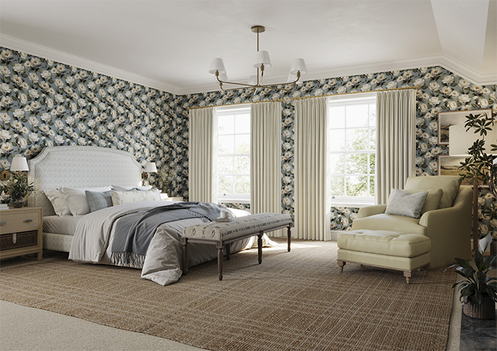 Trellis Prints, Noble Stripe Raffs Blue - Made to Measure Curtains - Image 7